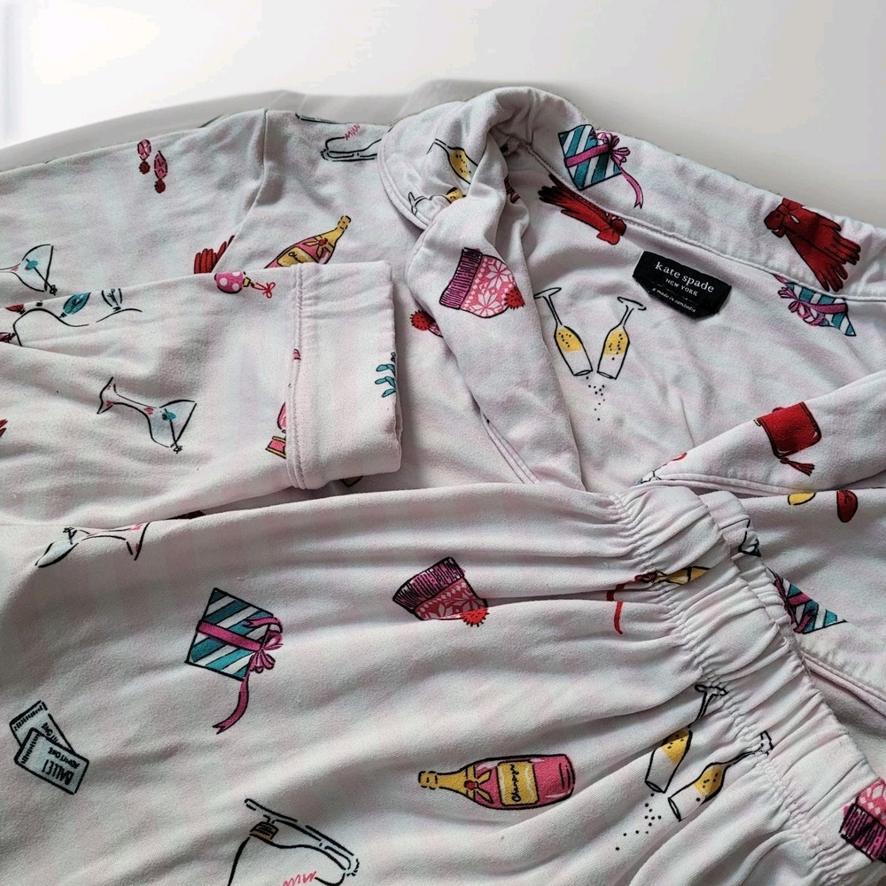 Kate Spade New York Pajama Set - Small - Holiday/Winter Theme -‎ Pink Print